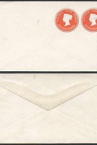 ESC301 QV 4d Vermillion and 4d Vermillion Stamped to Order Envelope Mint