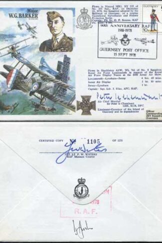 HA35c Major W.G. Barker Signed by Sir Peter Le Cheminant (C)