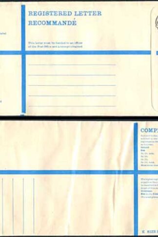 RP89 3/4 Grey Post Office Registered Envelope Size K Mint