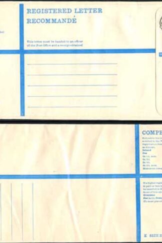 RP89 3/4 Grey Post Office Registered Envelope Size K Mint