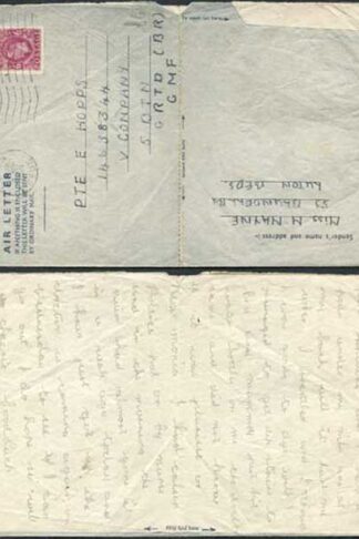 AP2 6d Purple Airmail Lettersheet Solid Address lines Used