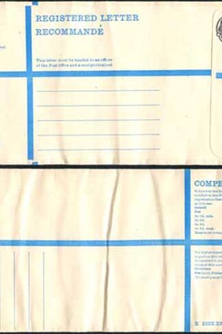 RP89 3/4 Grey Post Office Registered Envelope Size K Mint