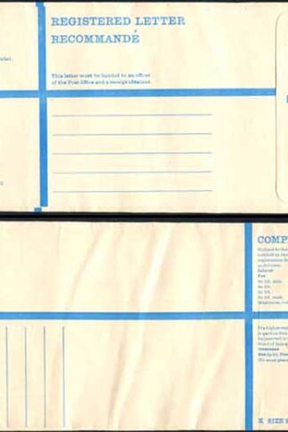 RP89 3/4 Grey Post Office Registered Envelope Size K Mint