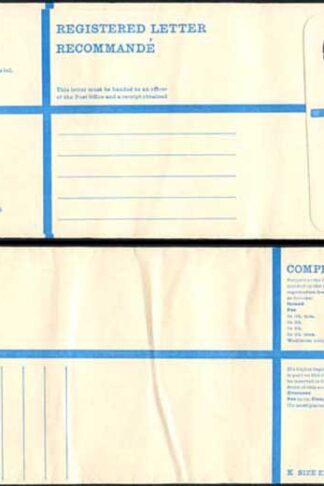 RP89 3/4 Grey Post Office Registered Envelope Size K Mint