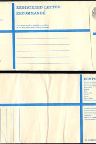 RP89 3/4 Grey Post Office Registered Envelope Size K Mint