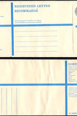 RP89 3/4 Grey Post Office Registered Envelope Size K Mint