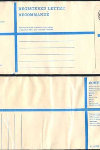RP89 3/4 Grey Post Office Registered Envelope Size K Mint