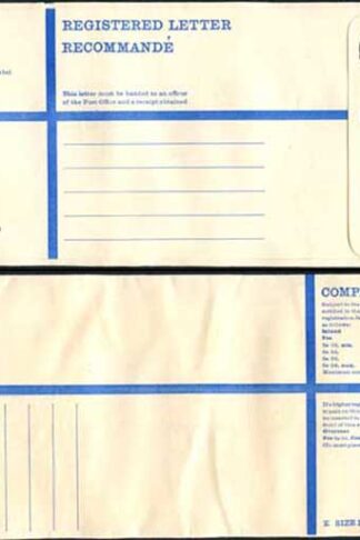 RP89 3/4 Grey Post Office Registered Envelope Size K Mint