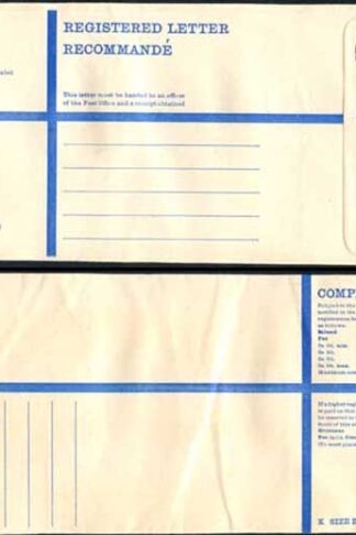 RP89 3/4 Grey Post Office Registered Envelope Size K Mint