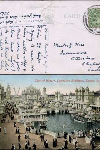 1911 KEVII 1/2d on Shepherds Bush Coronation Exhibition Postcard and Special Pmk