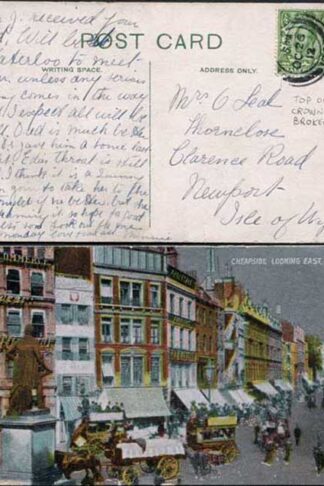 1/2d Downey with Non Cross on crown on a Post card