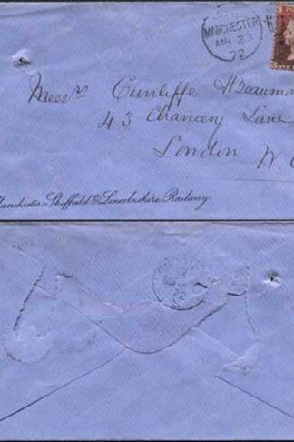 Penny plate 144 on Manchester Sheffield and Lincolnshire Railway Cover