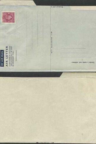 AP1c 6d Purple Airmail Lettersheet Grey-bluish grey paper