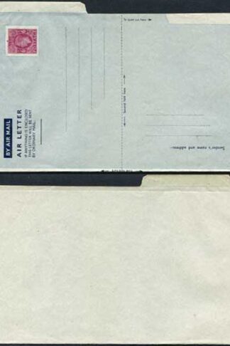 AP1c 6d Purple Airmail Lettersheet Grey-bluish grey paper