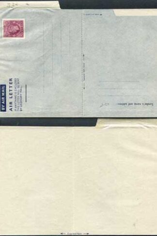 AP1e 6d Purple Airmail Lettersheet Greenish yellow-greenish grey paper