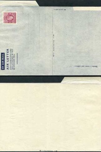 AP1e 6d Purple Airmail Lettersheet Greenish yellow-greenish grey paper