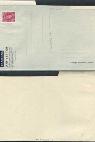 AP1e 6d Purple Airmail Lettersheet Greenish yellow-greenish grey paper