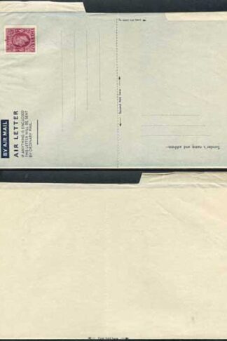 AP1e 6d Purple Airmail Lettersheet Greenish yellow-greenish grey paper