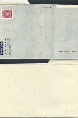 AP1e 6d Purple Airmail Lettersheet Greenish yellow-greenish grey paper