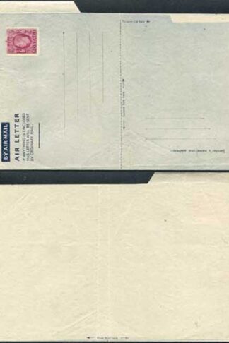 AP1e 6d Purple Airmail Lettersheet Greenish yellow-greenish grey paper
