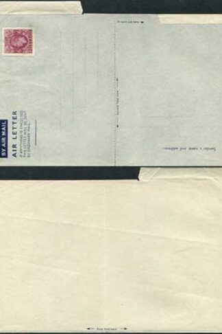 AP1e 6d Purple Airmail Lettersheet Greenish yellow-greenish grey paper