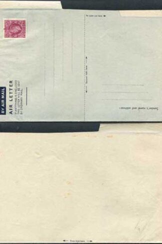 AP1e 6d Purple Airmail Lettersheet Greenish yellow-greenish grey paper