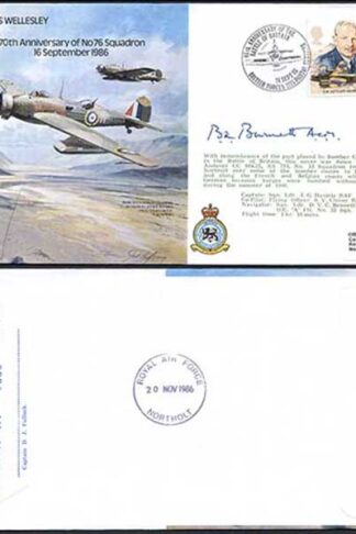 B22c 70th Ann of No.76 Squadron Signed by Sir B. Burnett (D)