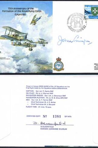 B6c 70th Ann of the Formation of the RFC Signed by Sir John Gingell (C)