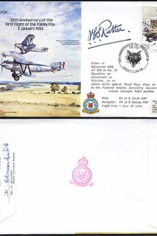 B15c 59th Ann 1st Flight of the Fairey Fox Signed by N.C.S. Rutter (S)