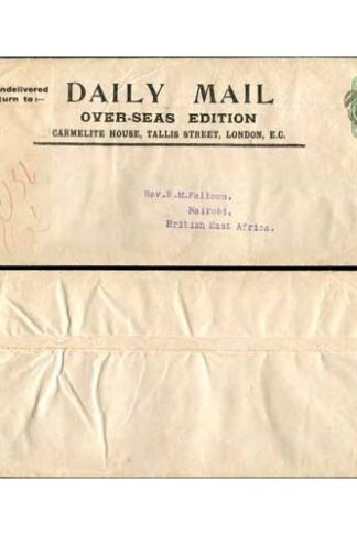 KEVII 1/2d Daily Mail Printed Newspaper Wrapper to NAIROBI