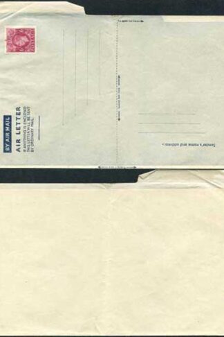 AP1e 6d Purple Airmail Lettersheet Greenish yellow-greenish grey paper