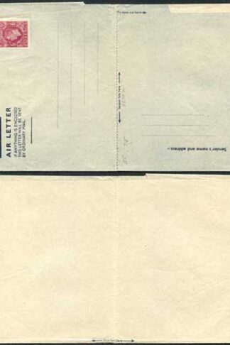 AP1e 6d Purple Airmail Lettersheet Greenish yellow-greenish grey paper