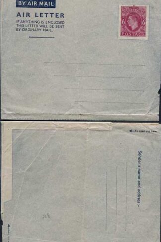 AP1d 6d Purple Airmail Lettersheet on greyish paper mint