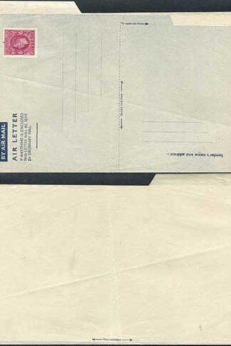 AP1e 6d Purple Airmail Lettersheet Greenish yellow-greenish grey paper