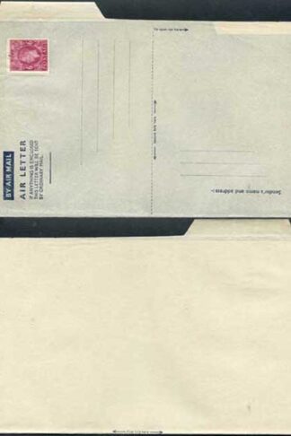 AP1e 6d Purple Airmail Lettersheet Greenish yellow-greenish grey paper