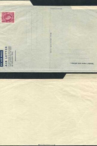 AP1e 6d Purple Airmail Lettersheet Greenish yellow-greenish grey paper