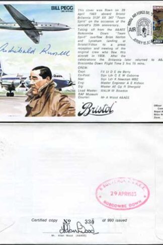 TP28c Bill Pegg OBE. AFRAeS Signed by Sir Archibald Russell (B)