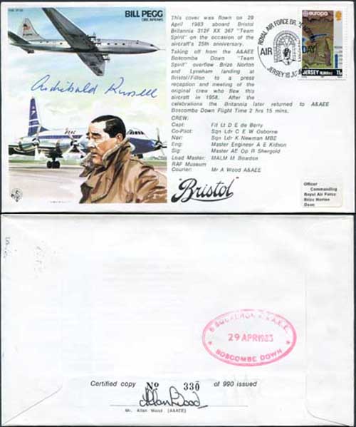 TP28c Bill Pegg OBE. AFRAeS Signed by Sir Archibald Russell (B)