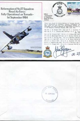 AC14b Reformation No.27 Sqn Fully Operational on Tornado Signed by J.B. Grogan