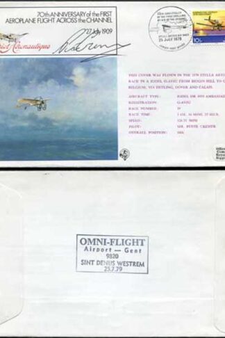 FF5a 70th Ann 1st Aeroplane Flight Across the Channel Signed by Peter Cremer