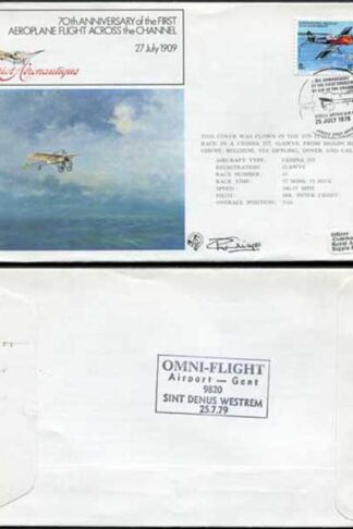 FF5a 70th Ann 1st Aeroplane Flight Across the Channel Signed by Peter Crispe (A)