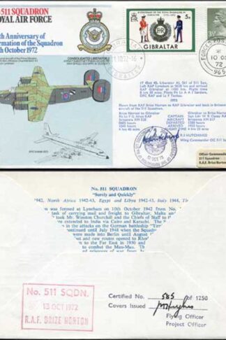 RAF7c No.511 Squadron RAF Signed by R.J. Hutchings (A)
