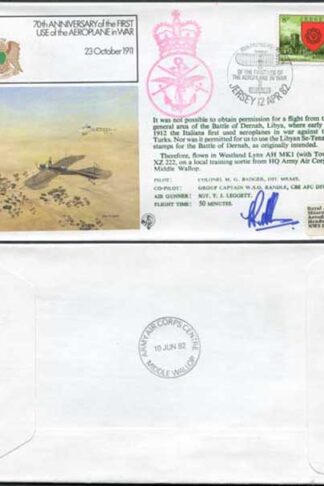 FF35b 70th Ann 1st Use of the Aeroplane in War Signed by Co-Pilot