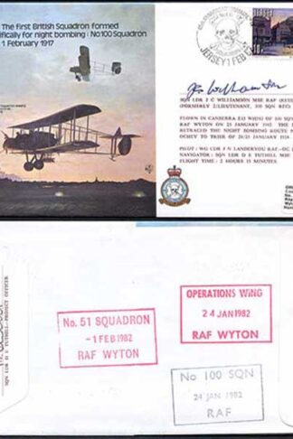 B8c 1st British Sqn Night bombing Signed by J.C. Williamson (P)