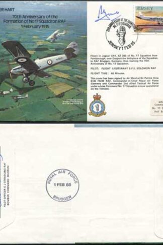 B16c 70th Ann of the Formation of No.17 Sqn Signed by Sir Patrick Hine