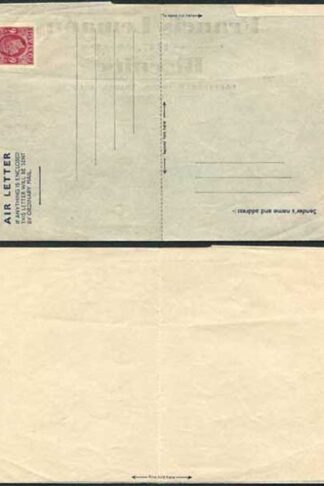AP1d 6d Purple Airmail Lettersheet Greenish creamy tinged paper