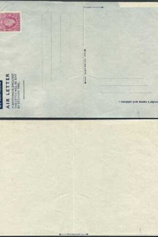 AP1e 6d Purple Airmail Lettersheet Greenish yellow-greenish grey paper