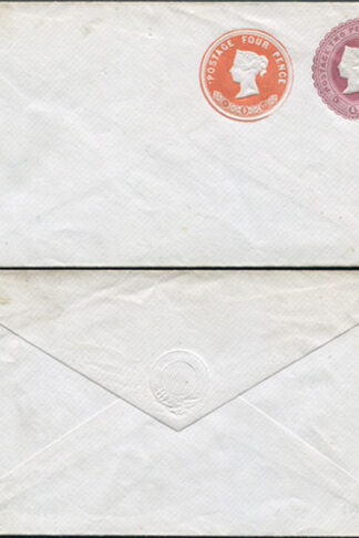ESC134 QV 2d Lake (7.5.77) 4d Vermilion  (7.5.77) Compound Envelope Mint