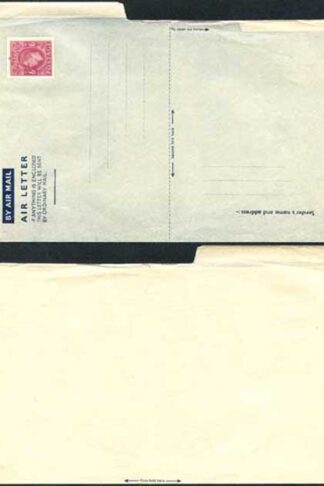 AP1d 6d Purple Airmail Lettersheet Greenish creamy tinged paper