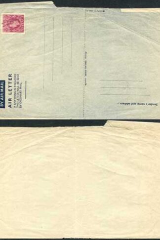 AP1d 6d Purple Airmail Lettersheet Greenish creamy tinged paper